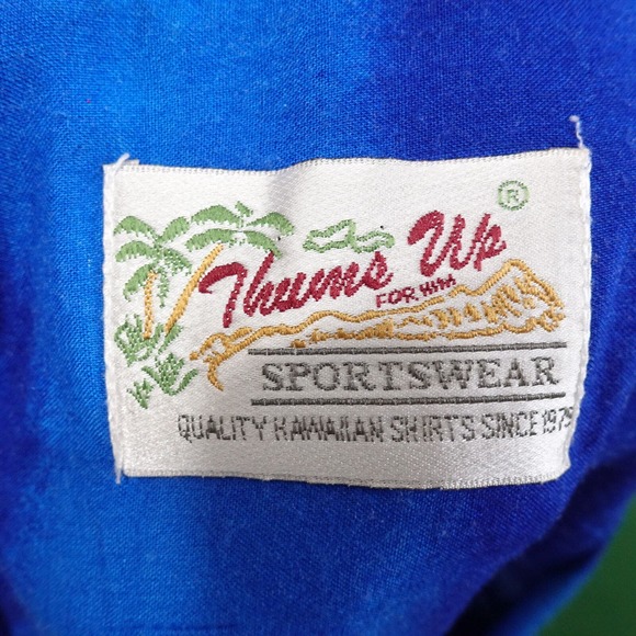 THUMBS UP FOR HIM SHORT SLEEVE 100% RAYON BEACH SURF BOARD HAWAIIAN SHIRT MENS M - Picture 5 of 6